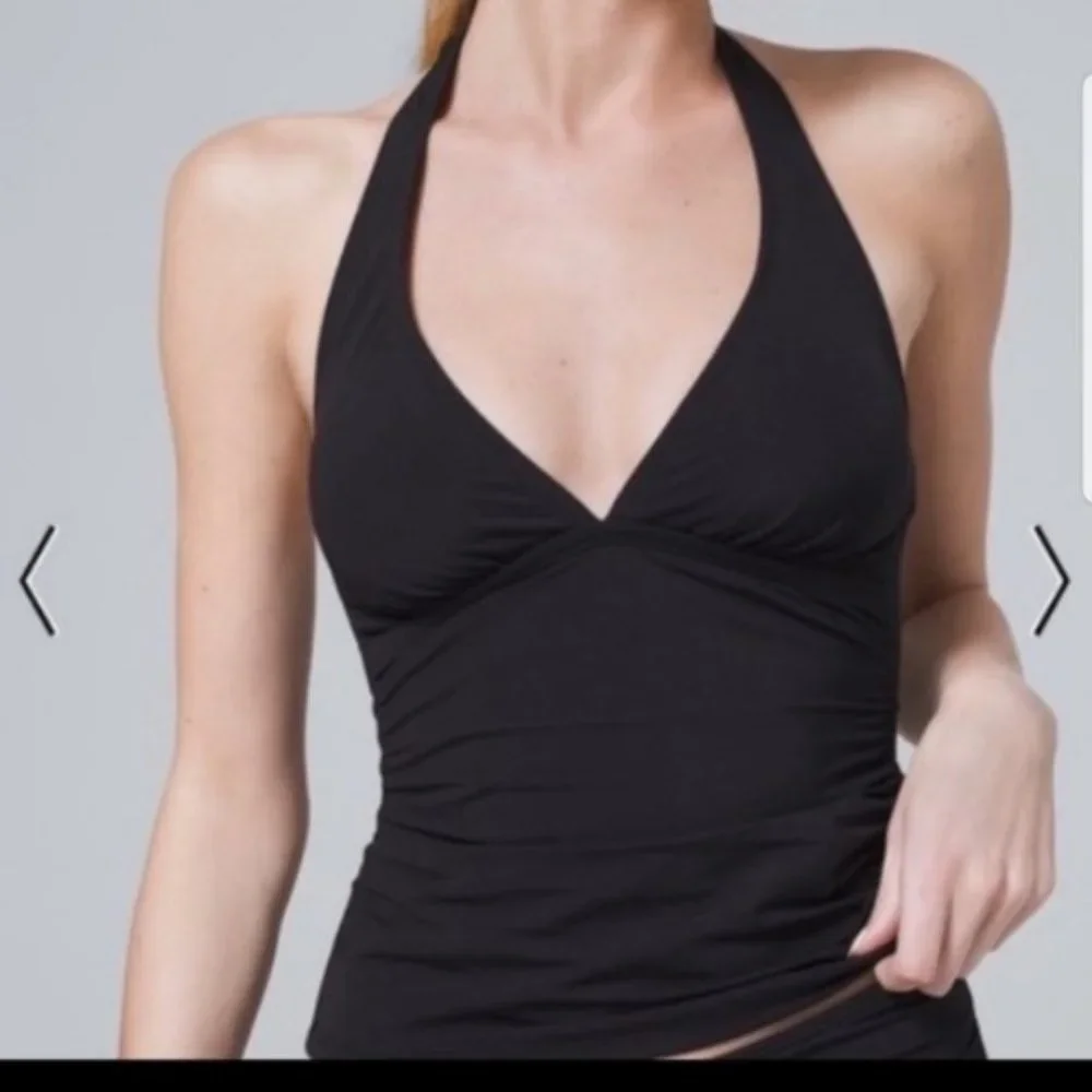 NWT MOD BOD Cassy black halter swim tankini top New